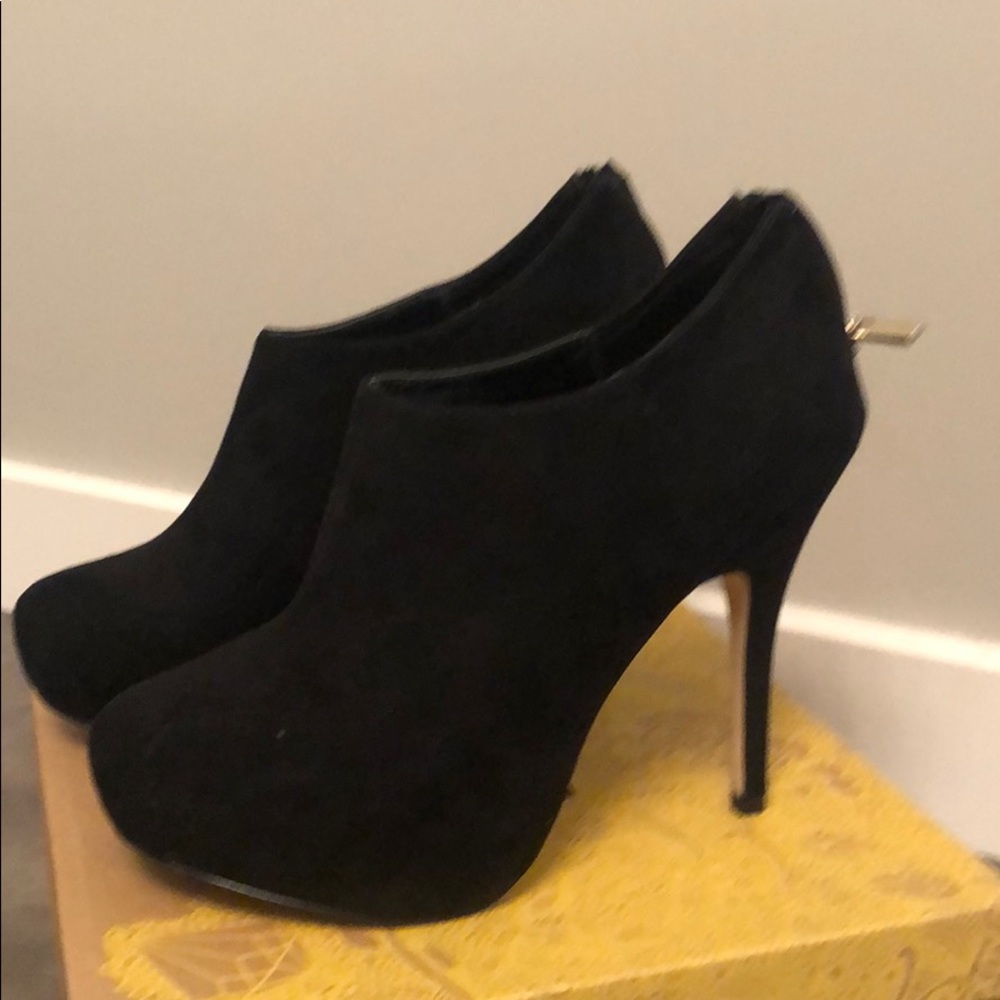 Black suede booties